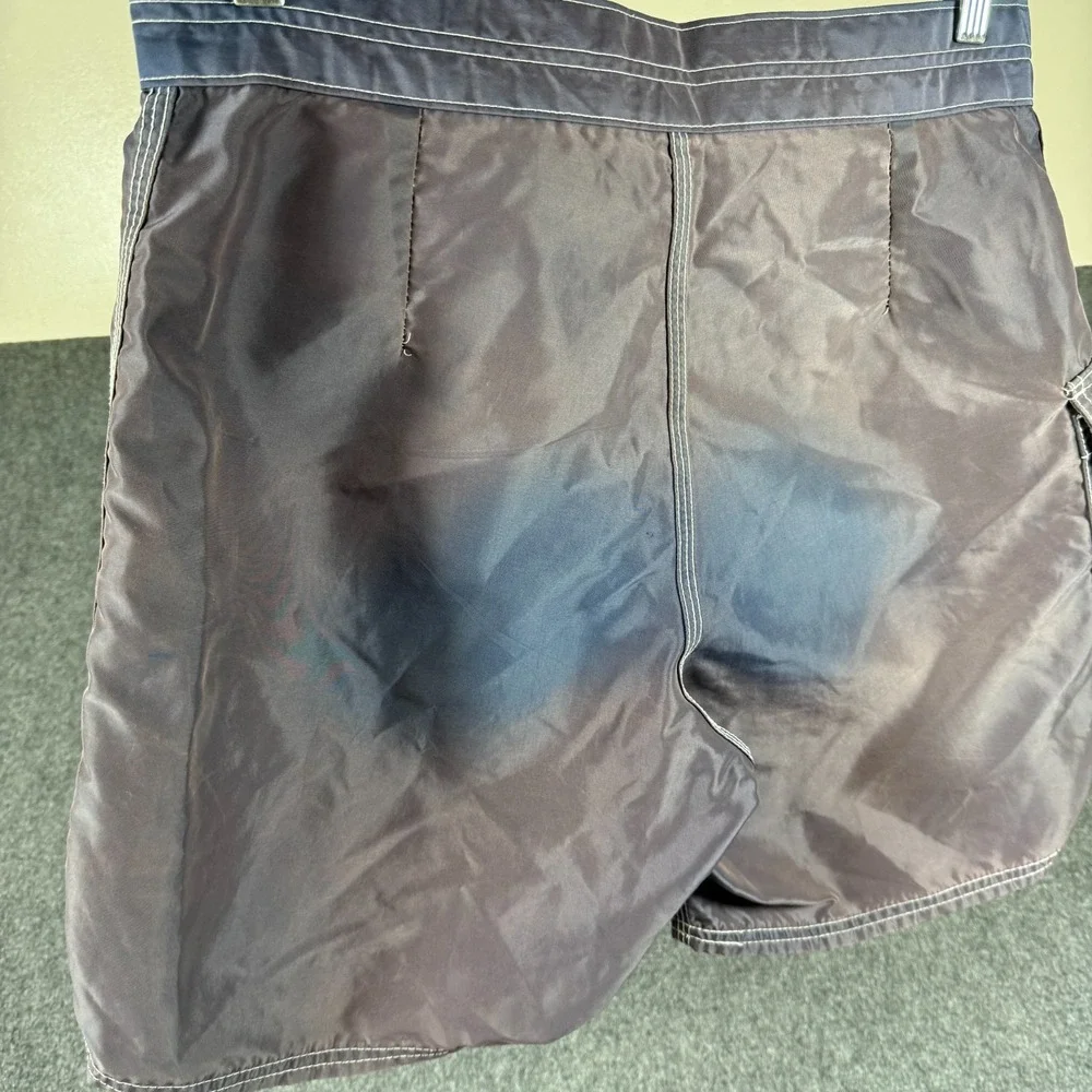 Kanvas by Katin Vintage Board Shorts USA Made Nylon Blue Purple Swim Size 32